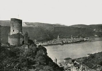 A Rajnára néző Katz, St Goarshausen, Németország, 1895.