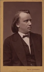 Johannes Brahms zeneszerző portréja 1833-1897, c. 1875.