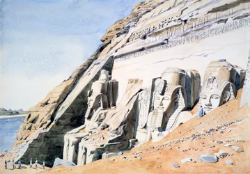„Az Abu Szimbeli Nagy Templom homlokzata”, Egyiptom, 1845