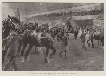 A király a Shire Horse Show-n a mezőgazdasági csarnokban, február 27-én