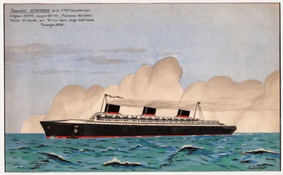 A Normandy vonalhajózás. 1935 körül (gouache)