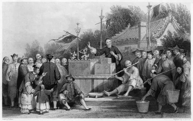 Ritka előadás a Lin-sin-choo-ban, Kínában, 1843.