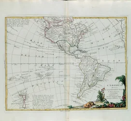 Amerika fő államaira oszlik, G. Zuliani metszete az Antonio Zatta 1776-ban Velencében kiadott Legújabb Atlasz I. toméjából vett metszet, magángyűjtemény