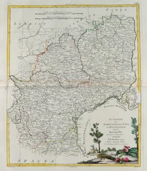 Langedoc, Foix és Roussillon kormányzása Rouergue-val, G. Zuliani metszete az Antonio Zatta által 1777-ben Velencében kiadott Legújabb atlasz I. tomejából vett, magángyűjtemény