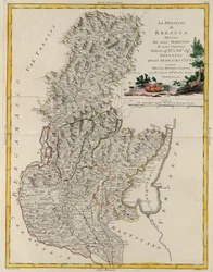 Veneto állam földterülete: Brescia, G. Zuliani metszete az Antonio Zatta által 1783-ban Velencében kiadott „Legújabb atlasz” II. Tome-jából vett, magángyűjtemény