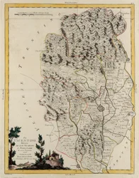 Veneto állam földterülete: Vicenza püspökségeire és magisztrátusaira felosztott területe, G. Zuliani metszete az Antonio Zatta által 1782-ben Velencében kiadott „Legújabb atlasz” II.