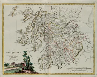 Dél-Skócia megyéire oszlik, G. Zuliani metszete az Antonio Zatta által 1779-ben Velencében kiadott „Legújabb atlasz” I. Tome-jából vett metszet, Antonio Zatta, Magángyűjtemény