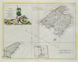 Mallorca, Ivica és Formentera szigetei, G. Zuliani metszete az Antonio Zatta által 1778-ban Velencében kiadott „Legújabb atlasz” I. Tome-jából vett, magángyűjtemény