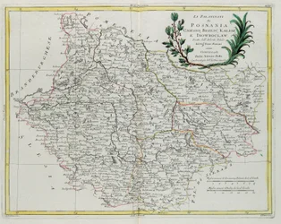 Posnania, Gniesno, Brzesc, Kalisz és Inovroclav Pfalz, G. Zuliani metszete, az Antonio Zatta által 1781-ben Velencében kiadott „Legújabb atlasz” III. kötetéből, magángyűjtemény