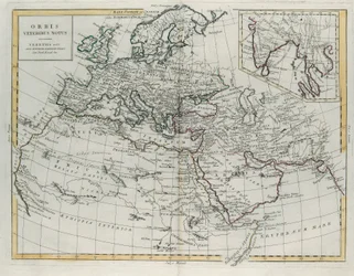 Az Ősök által ismert világ, G. Zuliani metszet a Legújabb Atlasz IV. Tome-jából vett, 1785-ben Velencében, Antonio Zatta, Magángyűjtemény