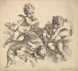 Három gyermek gyümölcstállal, 1738-45.