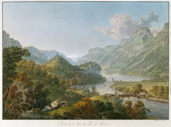 Az Aare folyó kifolyása a Brienz-tóból