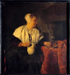 A riboter. Gabriel Metsu (1629 - 1667) festménye Ec. Hol.