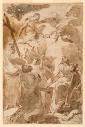 Rajz, A Szentháromság és az apostolok, Szent Péter és Szent Pál, 1770-80