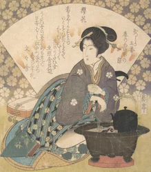 Courtesan Drinking Tea, kb. 1830.