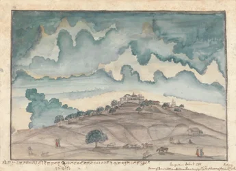 Kilátás Parbatira, a Poona melletti dombra, amelyet a Peshwa által látogatott templomok foglalnak el
