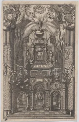 Ferdinánd katafalkja, egy azonosítatlan könyvből, kb. 1660-95.