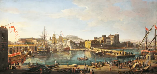 Nápolyi dokkok, készítette Gaspar van Wittel (1652 vagy 1653-1736)