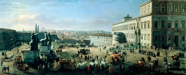 Monte Cavallo tér és palota (olaj, vászon)