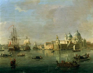 Velence látképe Giudeccával és vámházzal, Gaspar van Wittel (1652 vagy 1653-1736), olaj, vászon, 27x42 cm, részlet