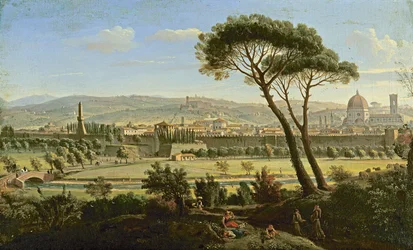 Firenze kilátása a Bolognai útról (olaj, vászon)
