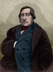 Gioachino (Gioacchino) Rossini (1792-1868) olasz zeneszerző portréja Nadar fotózása után.