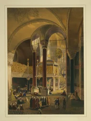 A császári galéria az Ayasofya mecsetben, a korábbi Hagia Sophia templomban.