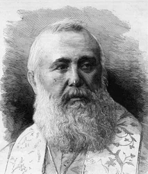 Charles Lavigerie (1825-1892) algír érseke, Afrika bíboros prímása portréja. M.G. Vuillier metszete a „” Le Monde Illustré”” 1323. számában, 1882. augusztus 5-én.
