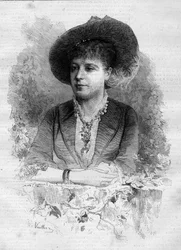 Rosita Mauri (1849-1923) spanyol klasszikus táncművész portréja. Vuillier metszete a „” Le Monde Illustré”” 1237. számában, 1880. december 11-én.