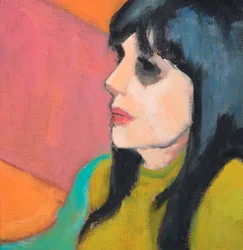 Fekete haj, limezöld pulóver, 2017