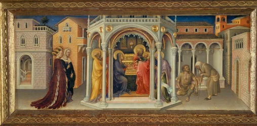 Bemutatás a templomban, a Strozzi-kápolna oltárának predellájáról készült tábla, Santa Trinita, Firenze