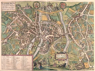Bambergen, Németország - Georg Braun "Civitates Orbis Terrarum" című művében, Köln 1617.