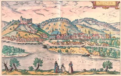 Pozsony, Szlovákia - Georg Braun "Civitates Orbis Terrarum" című művében, Köln 1617.