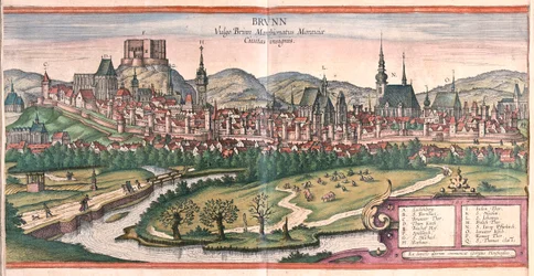 Brno (Morvaország), Csehország - Georg Braun "Civitates Orbis Terrarum" című művében, Köln, 1617.
