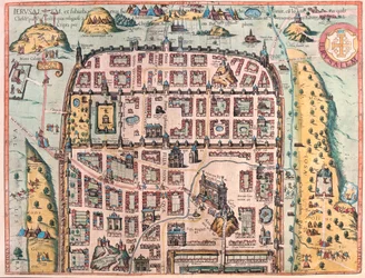 Jeruzsálem, Izrael - Georg Braun "Civitates Orbis Terrarum" című művében, Köln 1617.