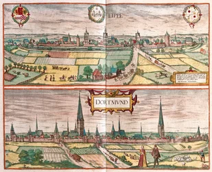 Lippe - Dortmud, Németország - Georg Braun "Civitates Orbis Terrarum" című művében, Köln, 1617.