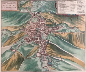 Perugia, Olaszország - Georg Braun "Civitates Orbis Terrarum" című művében, Köln 1617.
