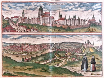 Prága (Csehország), Cseh Köztársaság - Georg Braun "Civitates Orbis Terrarum" című művében, Köln 1617.