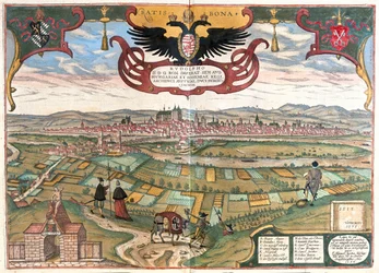 Regensburg ( II. Rudolf császár ), Németország - Georg Braun "Civitates Orbis Terrarum" című művében, Köln 1617.