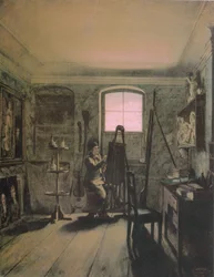 Német: Der Maler Gerhard von Kügelgen in seinem Atelier A festő Gerhard von Kügelgen a műtermében