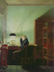Olvasó lámpafénynél. 1814