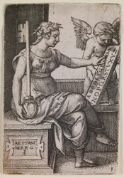 Grammatica, a "Szabad művészetek" sorozatból, 1541 körül (metszet)