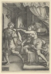 József és Potifár felesége, A József története, 1546-ból.