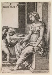 Rhetorica, a "Szabad művészetek" sorozatból, 1541 körül (metszet)