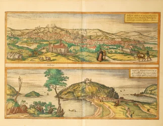 San Sebastian és Burgos térképe Georg Braun Civitates Orbis Terrarum című művéből