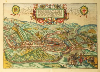 Serravalle Scrivia, Piemont régió térképe Georg Braun világtérképéről
