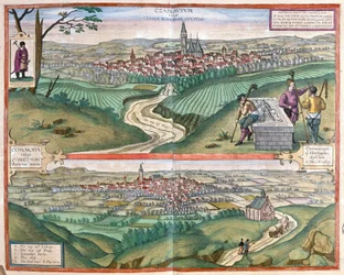Caslav (Boheme) és Chomutov, Csehország (metszet
