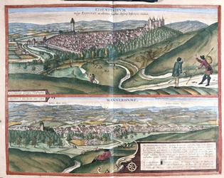 Eisenstadt és Mannersdorf am Leithagebirge, Ausztria (metszet