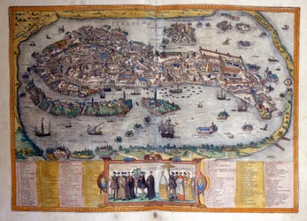Kilátás Velencére a Braun és Hogenberg „Civitates Orbis Terrarum” atlaszából