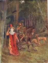 Waldesgesprach, illusztráció az „Egy képes daloskönyvből”, 1910